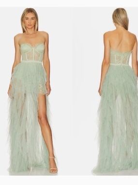 Sage For Love & Lemons bustier maxi dress